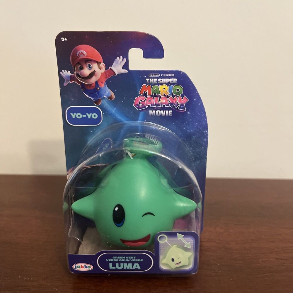 The Super Mario Galaxy Movie Green Luma Star Yo-Yo Toy Glow in the Dark